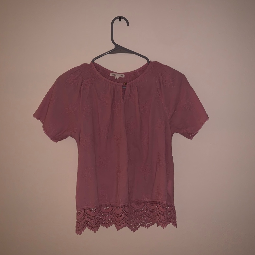 pink lace top